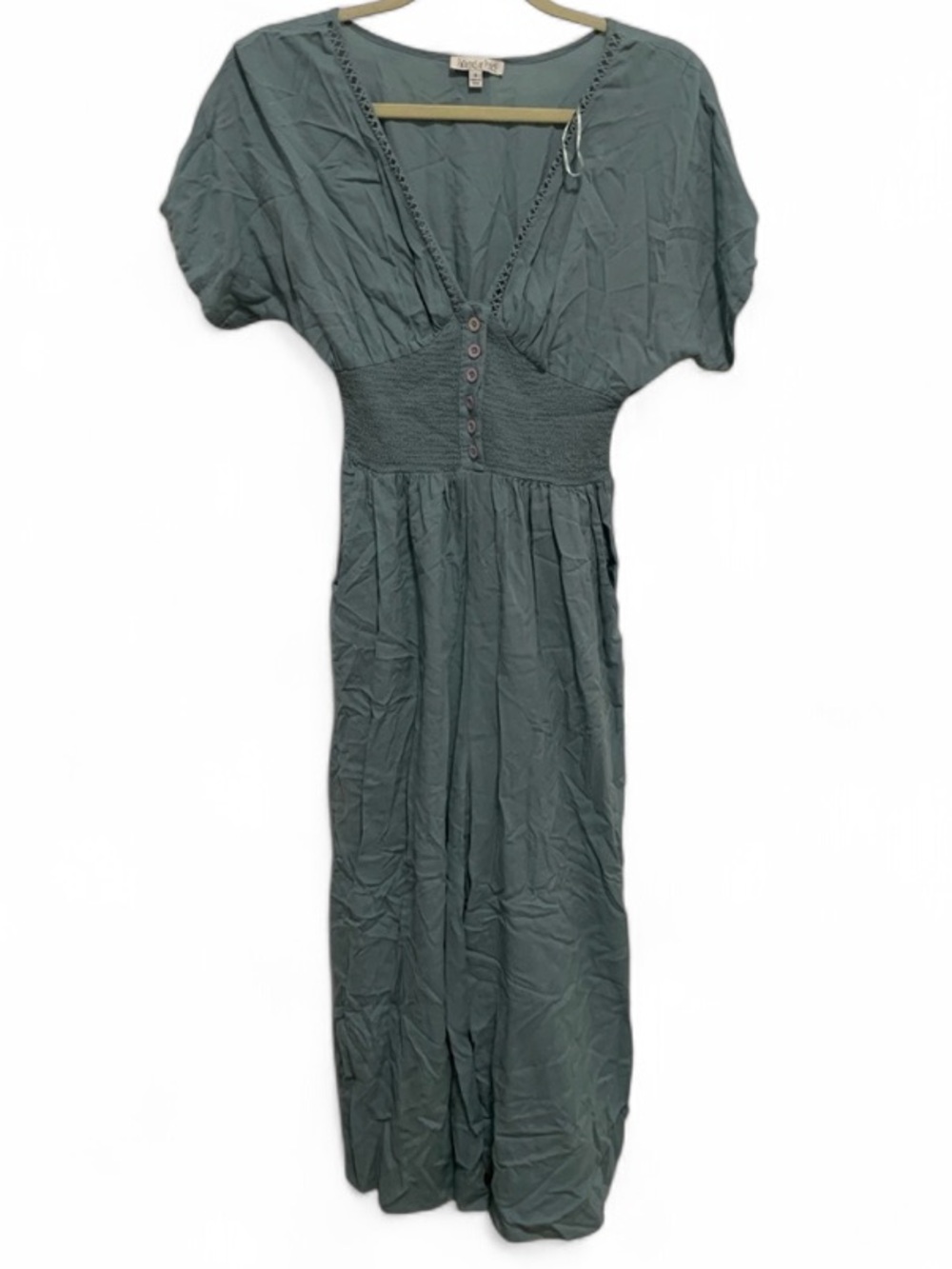 Patrons of Peace V-Neck Smocked Waist Jumpsuit